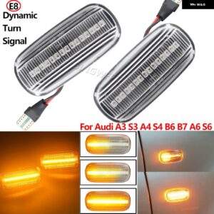 アウディ サイドマーカー ライト ダイナミック LED ウィンカー 点滅インジケーター A3 S3 8P A4 B6 B8 B7 S4 RS4 A6 S6 C5 8E0949127 - Dynamic Crystal Type