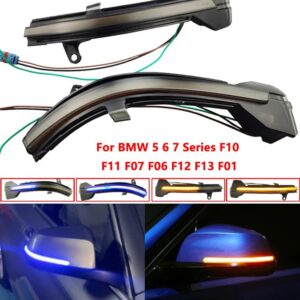 BMW ダイナミック ウィンカー LED バックミラー インジケーター ウインカー リピーター ライト 5 6 7シリーズ F10 F11 F07 F06 F12 F13 F01 - Blue-Yellow