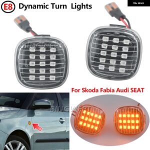 アウディ ダイナミック LED ウィンカー ランプ サイドマーカー ライトインジケーターシュコダファビアオクタビアルームスターラピッド A3 8L A4 8D A4 S4 B5 - Dynamic Crystal Type