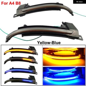 アウディ A4 A5 B8 B8.5 A3 8P Q3 A6 C6 S6 SQ3 A8 D3 8K LED ダイナミック ウィンカー ライトフラッシャー流水ウインカー フラッシュライト - B8-yellow blue