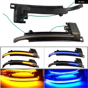 アウディ LED ダイナミック ウィンカー フラッシュライトサイドバックミラー インジケーターウインカー A3 A4 A5 B8 Q3 A6 C6 4F S6 SQ3 A8 D3 8K - Yellow-Blue