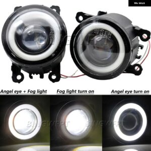 スバル 車 LED DRL ランプ BRZ 2013-16 エンジェルアイズデイタイムランニングライトカットラインレンズ フォグランプ ランプアセ - LEN-Angeleye-White