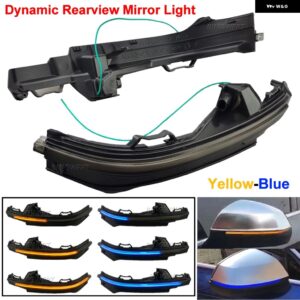 アウディ Q5 年度 2018 2019 Q7 4M 2016 2017 2018 LED ダイナミック ウィンカー ウインカー シーケンシャルサイドミラー インジケーターライトランプ - Yellow-Blue
