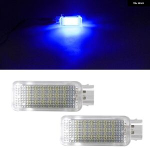 アウディ A3 8P A4 B6 B7 B8 B9 A6 S6 C6 A7 S7 A8 S8 Q5 Q7 A1 LED カーテシドア トランク フットウェル ゴルフ ボックス ライト ランプ 多目的 - Blue 2PCS