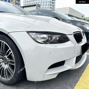 BMW 3シリーズ E90 M3 E92 E93 PER LCI 2005 - 2008 ヘッドライト アイブロウランプ 2個 カバー トリム ステッカー - Glossy Black