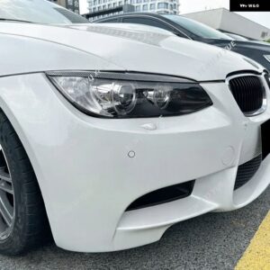 BMW 3シリーズ E90 M3 E92 E93 PER LCI 2005 - 2008 ヘッドライト アイブロウランプ 2個 カバー トリム ステッカー - Carbon Look