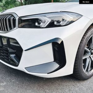 BMW G20 G21 318I 320I 330I M340I 2022-2023+ LCI M-SPORT フロントバンパー リップスポイラー スプリッターサイドエアインレットベントトリム ステッカー - Glossy Black