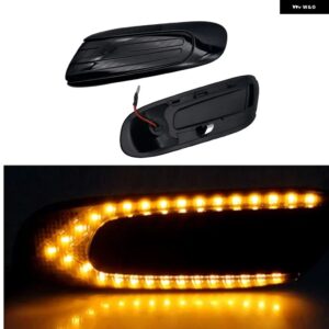 BMW 2個 車ダイナミックウインカー ミニクーパー F55 F56 F57 LED ウィンカー サイドマーカー ライトシーケンシャル点滅ランプ 2014-2017 - smoked black