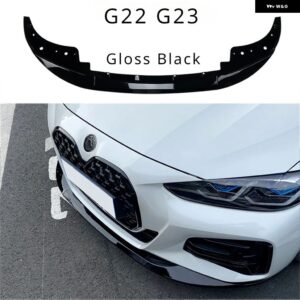 BMW フロントバンパー スプリッター リップ ディフューザー G22 G23 M440I 2020-2024 4シリーズ G24 G26 420I 430I I4 M50 M スポーツ グラン クーペ 4ドア - Gloss Black G23 G22