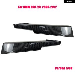 BMW E90 E91 フロントバンパー スポイラー ディフューザースプリッター 3シリーズ M スポーツ PRE-LCI 2005-2008 2009-2012 グロスブラック エアベント - Carbon Look 09-12 B