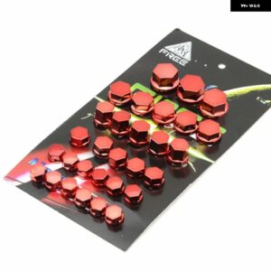 BMW 30ピース /セット クロームメッキ プラスチック オートバイ ネジナットカバー キャップナットボルト装飾 ヤマハ カワサキ ホンダ KTM - red