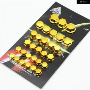 BMW 30ピース /セット クロームメッキ プラスチック オートバイ ネジナットカバー キャップナットボルト装飾 ヤマハ カワサキ ホンダ KTM - Golden