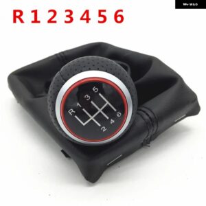 アウディ 12MM A4 S4 B8 8K A5 8T Q5 8R S ライン 2007-2015 ハンドスピードギア シフトノブ ゲートルブーツ レバーハンドルヘッド防塵カバー - R 1 2 3 4 5 6 Red