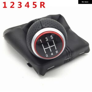 アウディ 12MM A4 S4 B8 8K A5 8T Q5 8R S ライン 2007-2015 ハンドスピードギア シフトノブ ゲートルブーツ レバーハンドルヘッド防塵カバー - 1 2 3 4 5 R Red2