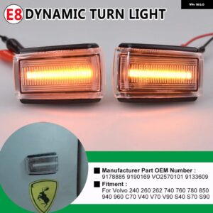 ボルボ LED ダイナミックサイド マーカーライト ウィンカー ウインカーランプ 2個 C70 V40 V70 S40 V90 S70 S90 850 240 740 940 960 260 - Dynamic Crystal