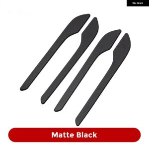 テスラ 4個 ドアハンドル ABS ステッカー モデル3 Y 2018-2023 ドアラップカバー ペースト MODEL3 モデルY アクセサリー - Matte black