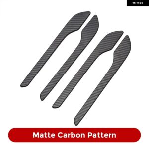 テスラ 4個 ドアハンドル ABS ステッカー モデル3 Y 2018-2023 ドアラップカバー ペースト MODEL3 モデルY アクセサリー - Matte Carbon