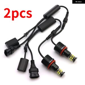 BMW 白色 LED エンジェルアイズ マーカーライト 電球 5シリーズ E60 E61 LCI キセノン ヘッドライト 2008-2010 デイライト 160ワット 6000 K DRL - White-2pcs