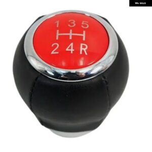 スバル 車 MT 5/6スピード レザーギアスティックシフター レバー シフト ノブ レガシィアウトバック フォレスター インプレッサ STI - Red 5 Speed