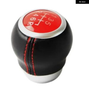 スバル 車 MT 5/6スピード レザーギアスティックシフター レバー シフト ノブ レガシィアウトバック フォレスター インプレッサ STI - 6 Speed Red