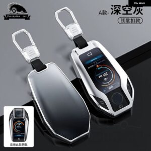 BMW 合金 車 LED ディスプレイ キーカバー ケースシェル 5 7シリーズ G11 G12 G30 G31 G32 I8 I12 I15 G01 G02 G05 G07 X3 X4 X5 X7 - grey　plus