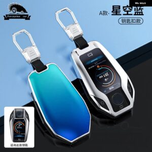 BMW 合金 車 LED ディスプレイ キーカバー ケースシェル 5 7シリーズ G11 G12 G30 G31 G32 I8 I12 I15 G01 G02 G05 G07 X3 X4 X5 X7 - blue　plus