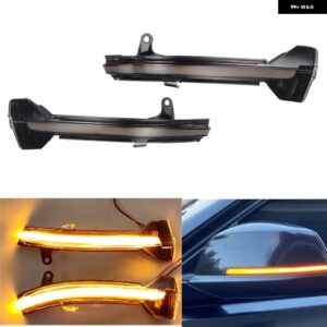 BMW 2個 LED ダイナミックスクロール ウィンカーライトリアミラー インジケータ 5 6 7シリーズ F10 F11 F07 F06 F12 F13 F01 - smoked　black-yellow
