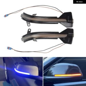 BMW 2個 LED ダイナミックスクロール ウィンカーライトリアミラー インジケータ 5 6 7シリーズ F10 F11 F07 F06 F12 F13 F01 - blue-yellow