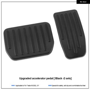 テスラ フットペダル パッド カバー モデル3 Y ブレーキペダル フットレスト アクセルペダルゴム パッド カバー 合金 - for model 3 Y black