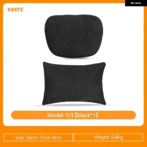 テスラ ヘッドレストネックサポート ソフト高反発ウエスト クッション サポート ネックピロー Y 3 XS アクセサリー - black set