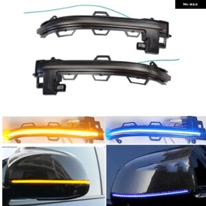 BMW 2個 LED ダイナミック スクロール ウィンカー ライト リアミラー インジケーター X3 G01 X4 G02 X5 G05 X7 G07 2018-ON X6 G06 2020 - blue-yellow