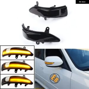 スバル LED ダイナミック ウィンカー ライト フォレスター 2011-2013 トライベッカ 2007-2014 サイド ミラー インジ - Smoked black-Yellow