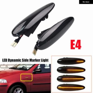 マセラティ 2個 LED ダイナミックサイドマーカー ウィンカーライトフィアットパリオアルベアクロマ II ブラボーマレア4200 グランドスポーツ - Dynamic Smoked