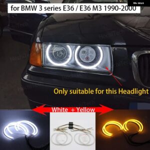 BMW 3年 LEDエンジェルアイキット 3シリーズ E30 E36 M3 333I 325I 323I 316 1982-2000 コットンホワイトリング - E30 White and Yellow