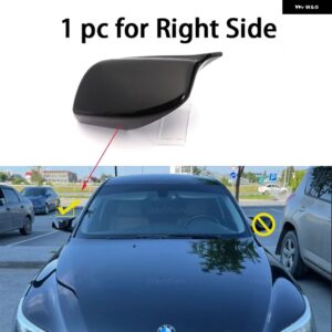 BMW カーボンルック ブラックサイドミラー カバー 交換用 5シリーズ E60 E61 E63 E64 2004-2008 520I 525I 528I 528XI 530I - 1pc Right Side Black
