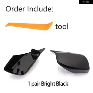 BMW カーボンルック ブラックサイドミラー カバー 交換用 5シリーズ E60 E61 E63 E64 2004-2008 520I 525I 528I 528XI 530I - black
