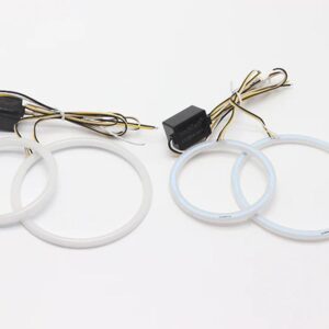 BMW SMD コットンライト スイッチ バック LED エンジェルアイリングキット 1シリーズ E81 E82 E87 E88 2004-2012 キセノン ヘッドライト アクセサリー - White and yellow