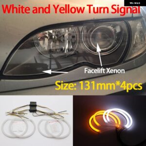 BMW LED コットンエンジェルアイリング デイタイム ライト 3シリーズ E46 316I 318I 320D 323I 328I 330I 325XI 330D 1998-2005 - 1. Without Lens W