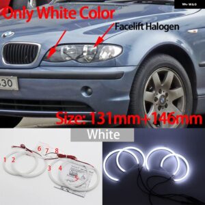 BMW LED コットンエンジェルアイリング デイタイム ライト 3シリーズ E46 316I 318I 320D 323I 328I 330I 325XI 330D 1998-2005 - 2. Without Lens W