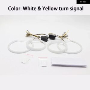 BMW SMD コットンライト スイッチ バック LED エンジェルアイリング DRL キット 3シリーズ E46 コンパクト 2001-2005 アクセサリー - White and yellow