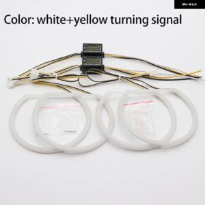 BMW LED SMD コットンライト スイッチ バックエンジェルアイリング DRL キット 5シリーズ E39 525I 528I 530I 540I 1997-00 - White and yellow