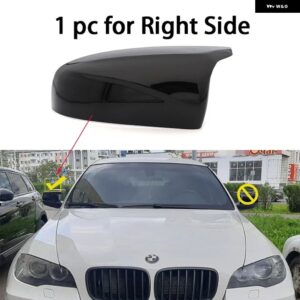 BMW 2個 バックミラー サイド ウイング 明黒カーボンパターンミラー カバー キャップ X5 E70 X6 E71 2008-2013 - 1pc Right Side Black