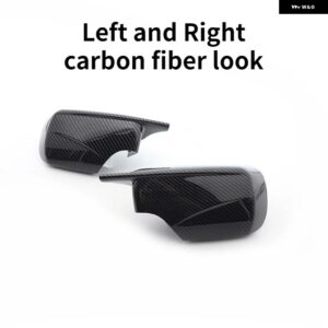 BMW カーボンルック ブラックサイドミラー カバー 交換用 E46 316I 318I 318D 320D 320I 323I 325I 328I 330D 330I 1998-2005 - Left and Right Black