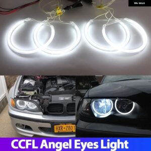 BMW 3シリーズ E46 316I 318I 320I 323I 325I 328I 330I 318D 329D 339D 1997-2006 CCFL エンジェルアイキット ウォームホワイトリング - 131mm x 4pcs