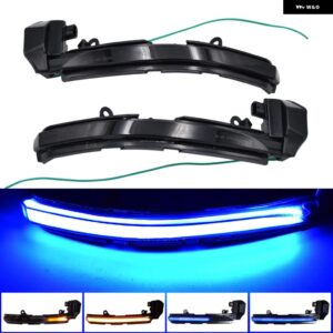ジャガー 2個 LED ダイナミックサイドミラー シーケンシャル ウィンカーライト XE XF XJ F-TYPE XK XKR I-PACE X7 - Dynamic Blue Yellow
