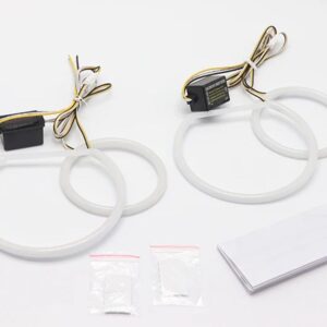 BMW SMD コットンライト LED エンジェルアイ白と黄色 DRL キット X5 E70 2007-13 カーアクセサリー - White and yellow