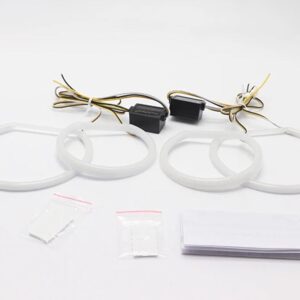 BMW SMD コットンライト LED エンジェルアイ白と黄色 DRL キット E60 E61 LCI 528I 530I 535I 550I M5 2007-2010 ハロゲン ヘッドライト - White and yellow