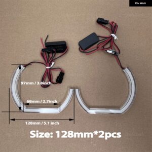 BMW スタイリング 白色 LED リングライト E38 E39 E60 E53 E46 E90 E91 E92 E93 アクリル LED DTM エンジェルアイキット ランプ - 2pcs 128mm C-shaped