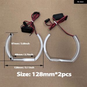 BMW スタイリング 白色 LED リングライト E38 E39 E60 E53 E46 E90 E91 E92 E93 アクリル LED DTM エンジェルアイキット ランプ - 2pcs 128mm U-shaped