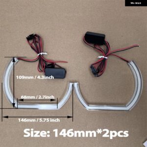 BMW スタイリング 白色 LED リングライト E38 E39 E60 E53 E46 E90 E91 E92 E93 アクリル LED DTM エンジェルアイキット ランプ - 2pcs 146mm C-shaped